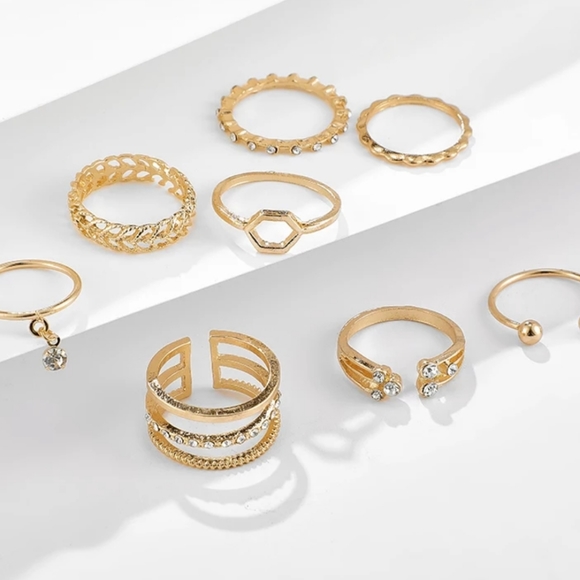 *Candace* 8 Piece Ring Set - Picture 5 of 6